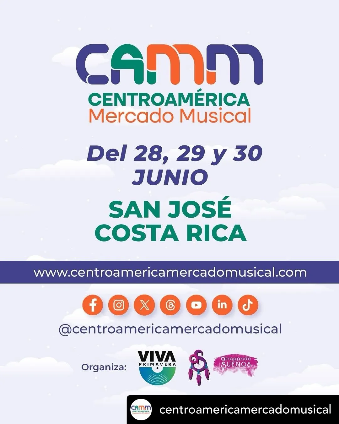 Afiche de CAMM 2025, del 28 al 30 de junio en San José, Costa Rica.